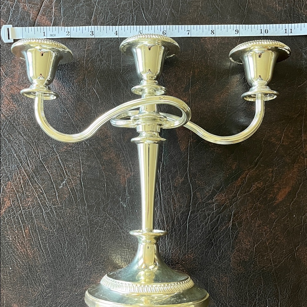 VINTAGE E.P. ZINC MADE IN ENGLAND Candelabra Silver Plated - Picture 7 of 7
